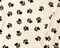 White-Multi Polyester Paw Printed Polar Fleece Knit Fabric By the Yard